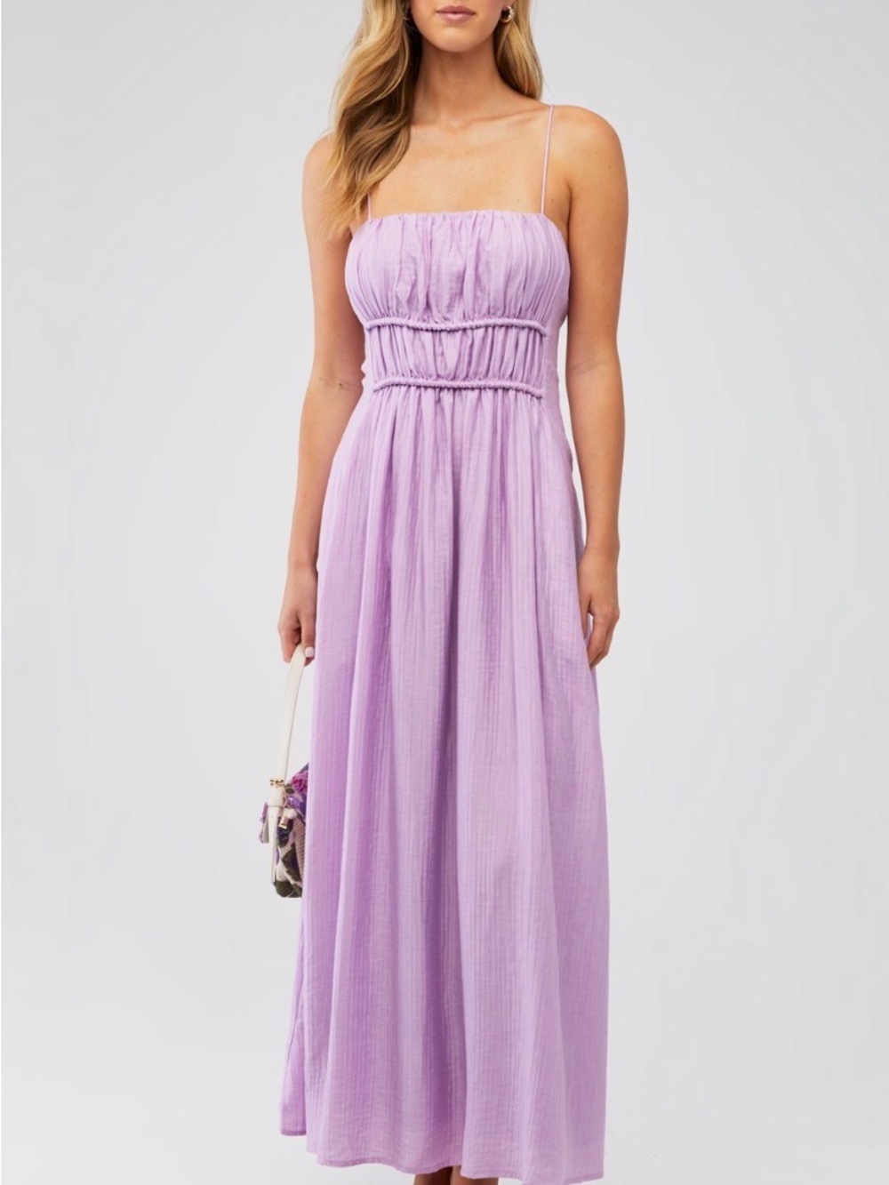Lilac Spaghetti-Strap Maxi Dress Medium LINE & DOT